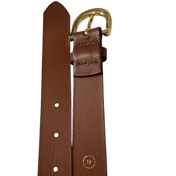 J.Crew Brown Leather Belt with Gold Buckle NEW - Picture 3 of 9